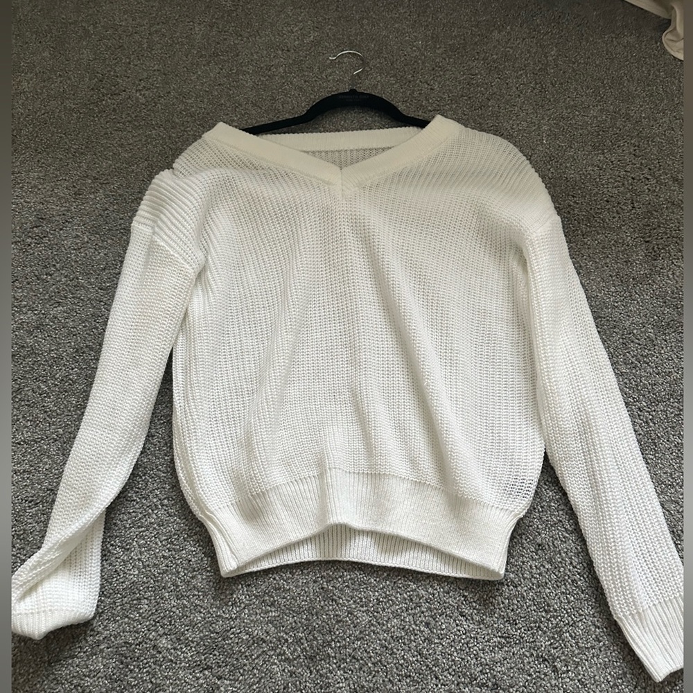 white sweater